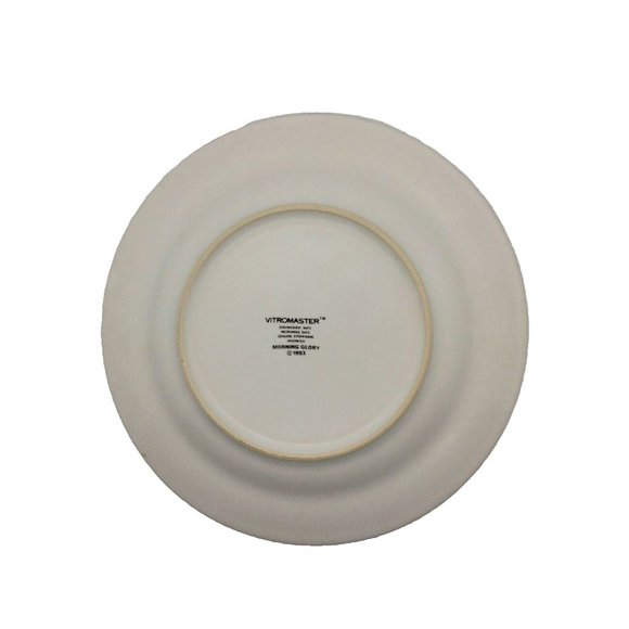 2 Vitromaster 7.75" Salad/Dessert Plates Stoneware 1993 Morning Glory Pattern - Picture 3 of 5